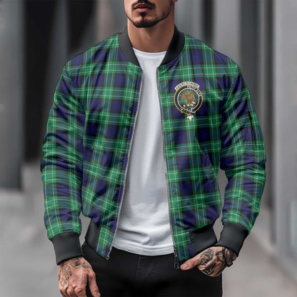 Clan Abercrombie Tartan Men Bomber Jacket Crest And Plaid Basic Style