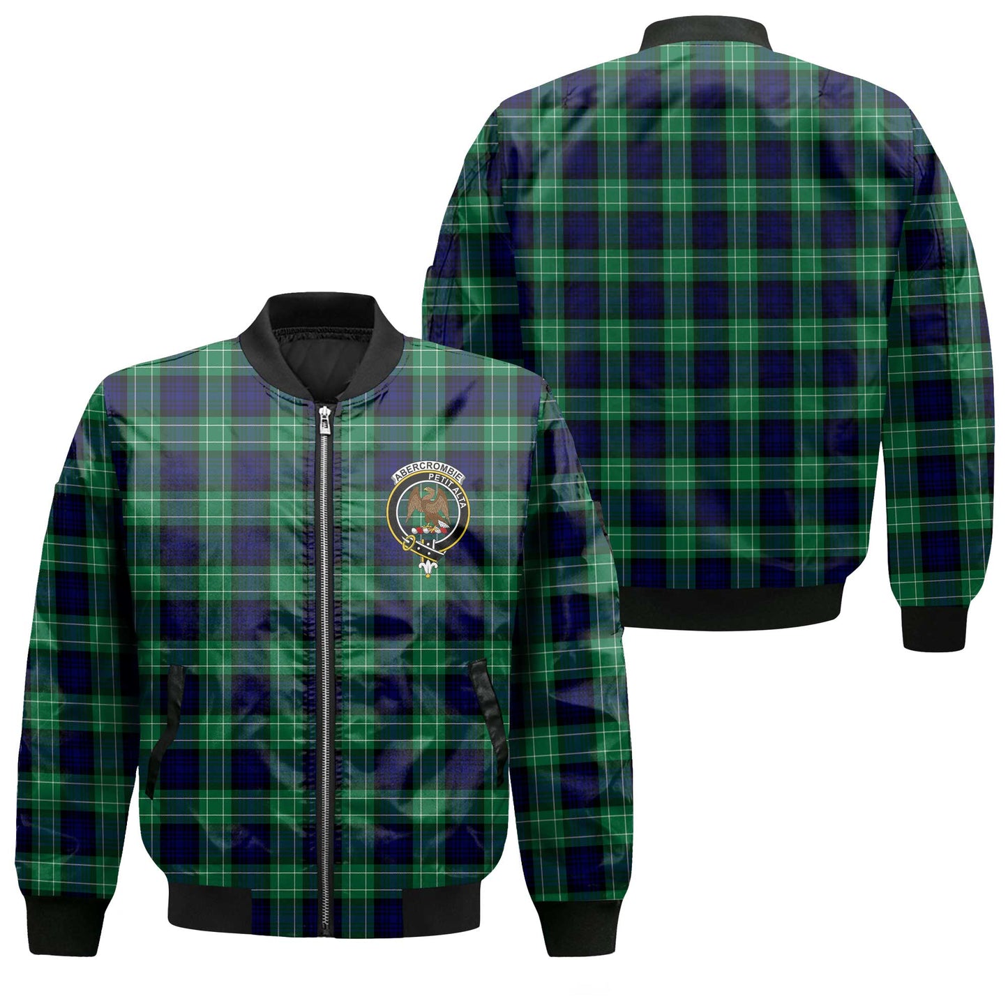 Clan Abercrombie Tartan Men Bomber Jacket Crest And Plaid Basic Style