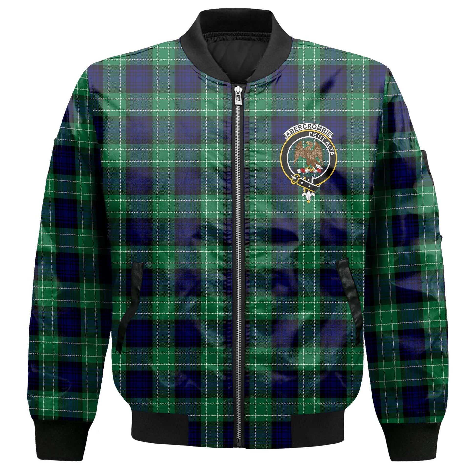 Clan Abercrombie Tartan Men Bomber Jacket Crest And Plaid Basic Style