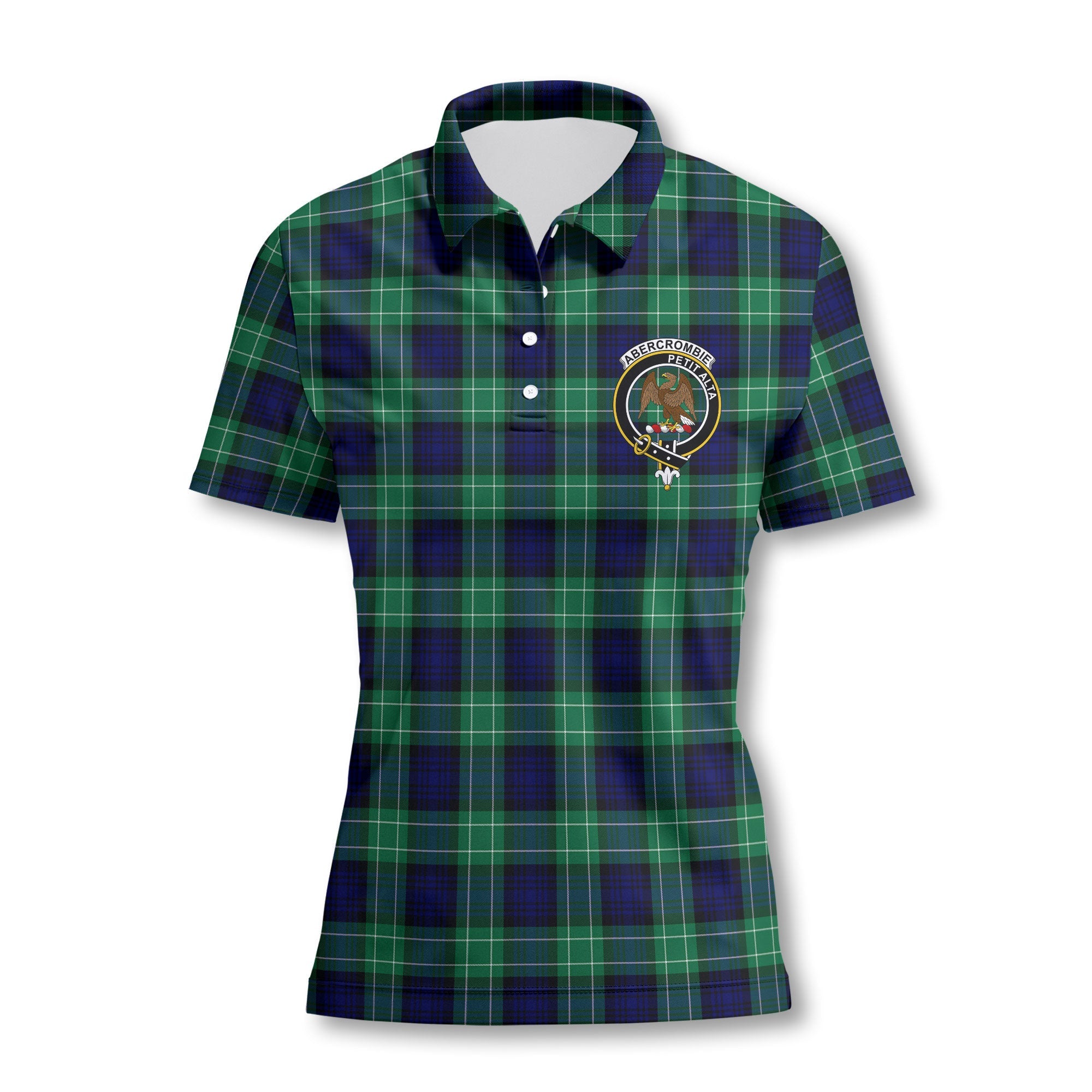 Clan Abercrombie Tartan Women Polo Shirt Crest And Plaid Basic Style