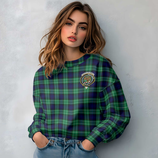 Clan Abercrombie Tartan Women Sweatshirt Crest And Plaid Basic Style