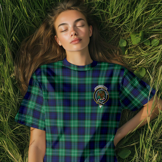 Clan Abercrombie Tartan Women T Shirt Crest And Plaid Basic Style