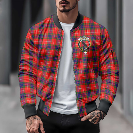 Clan Abernethy Tartan Men Bomber Jacket Crest And Plaid Basic Style