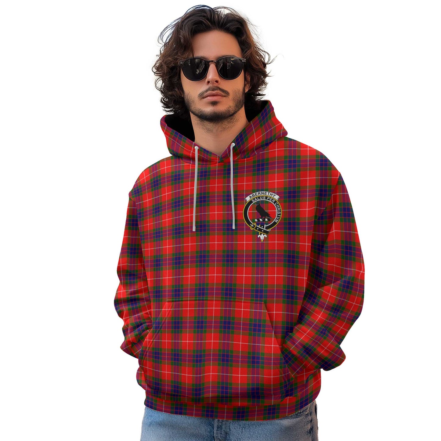 Clan Abernethy Tartan Men Hoodie Crest And Plaid Basic Style