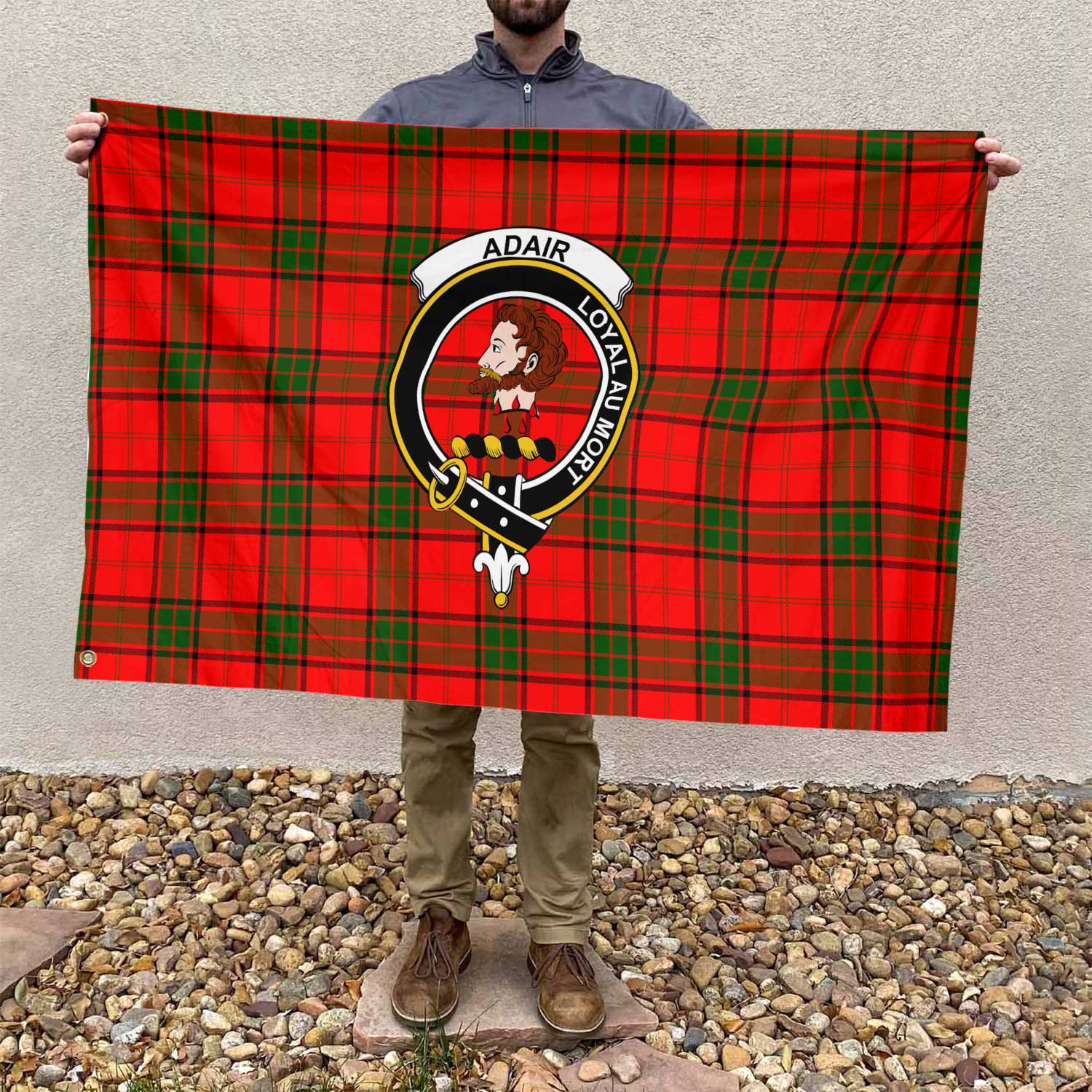 Clan Adair Tartan Flag Crest And Plaid Basic Style