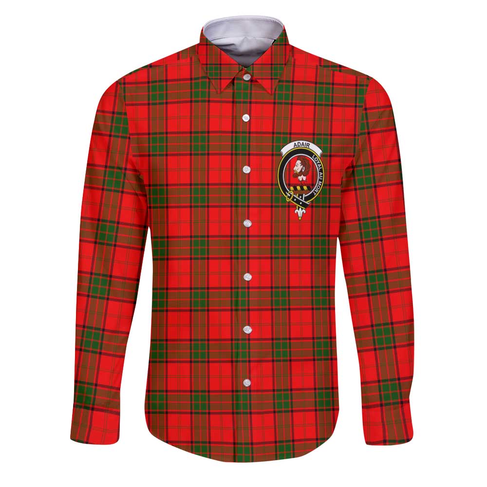 Clan Adair Tartan Long Sleeve Button Shirt Crest And Plaid Basic Style