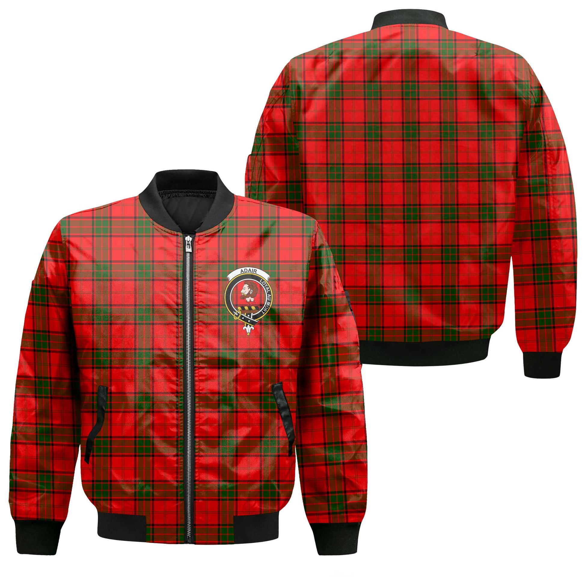 Clan Adair Tartan Men Bomber Jacket Crest And Plaid Basic Style