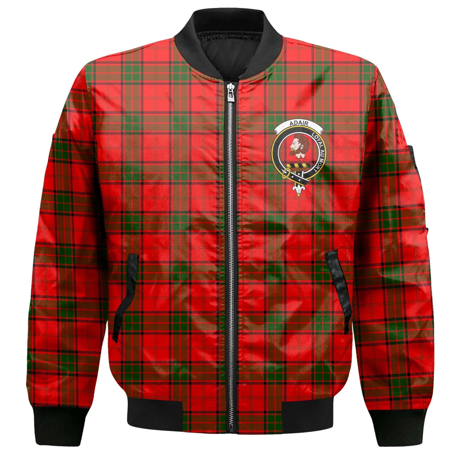 Clan Adair Tartan Men Bomber Jacket Crest And Plaid Basic Style