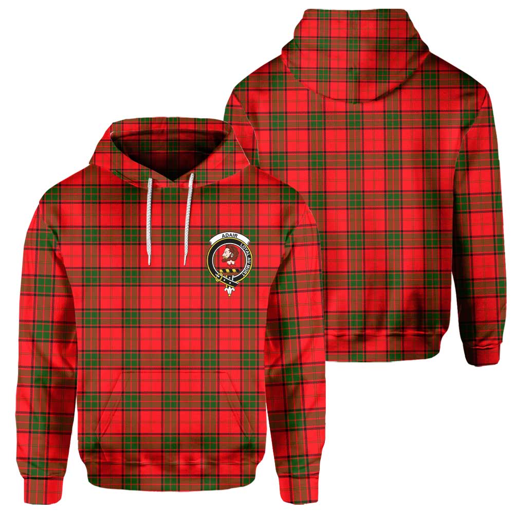 Clan Adair Tartan Men Hoodie Crest And Plaid Basic Style