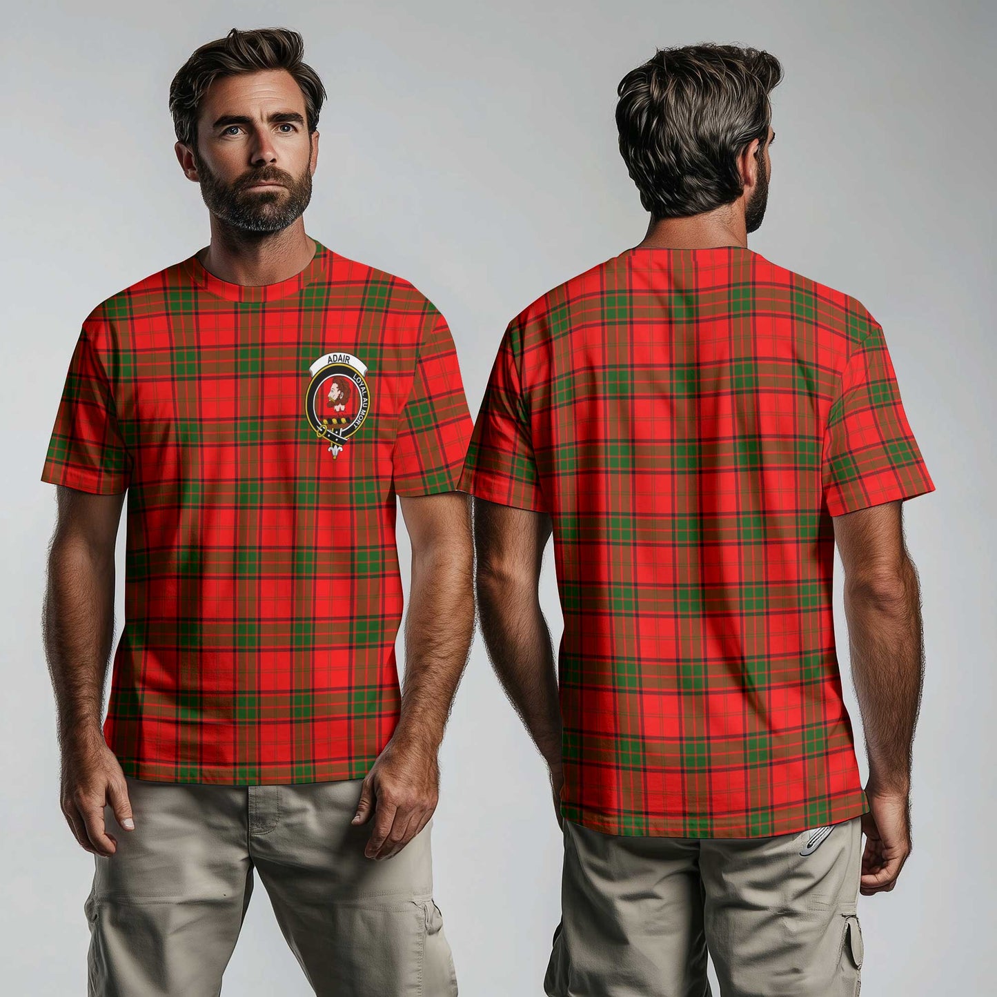 Clan Adair Tartan Men T Shirt Crest And Plaid Basic Style