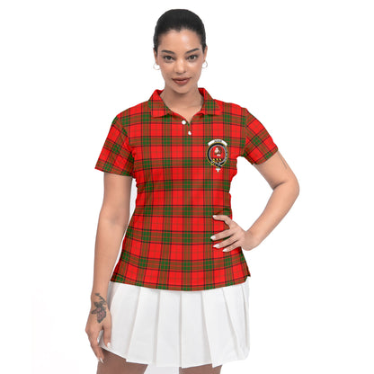 Clan Adair Tartan Women Polo Shirt Crest And Plaid Basic Style