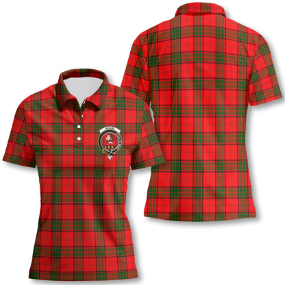 Clan Adair Tartan Women Polo Shirt Crest And Plaid Basic Style