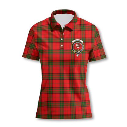 Clan Adair Tartan Women Polo Shirt Crest And Plaid Basic Style