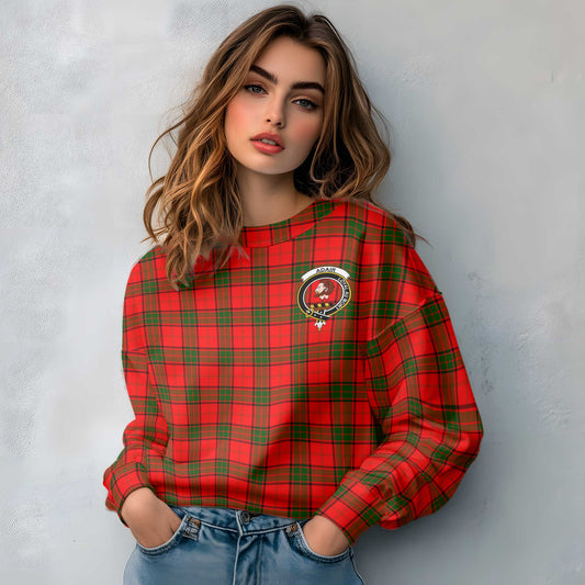 Clan Adair Tartan Women Sweatshirt Crest And Plaid Basic Style