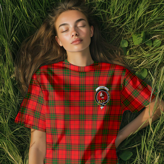 Clan Adair Tartan Women T Shirt Crest And Plaid Basic Style