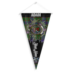 Clan Adam Tartan Felt Pennant Crest And Plaid Basic Style