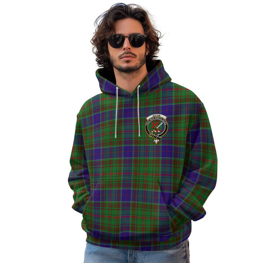 Clan Adam Tartan Men Hoodie Crest And Plaid Basic Style