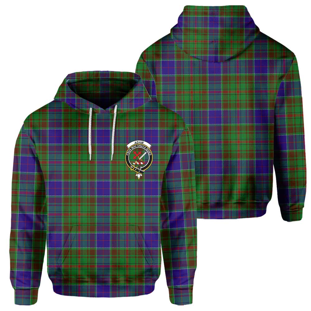 Clan Adam Tartan Men Hoodie Crest And Plaid Basic Style