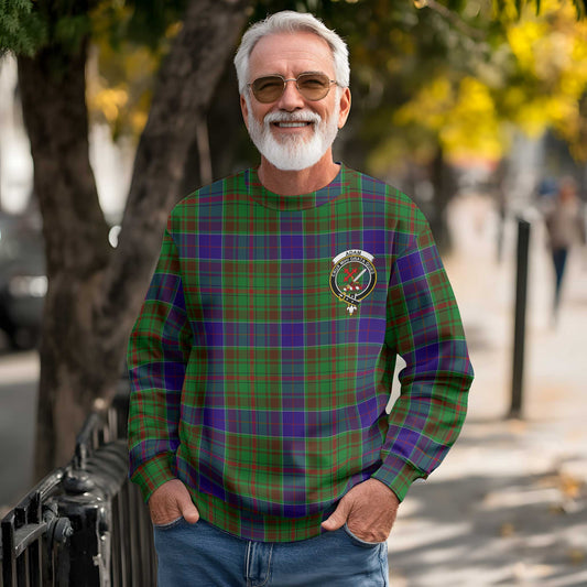 Clan Adam Tartan Men Sweatshirt Crest And Plaid Basic Style