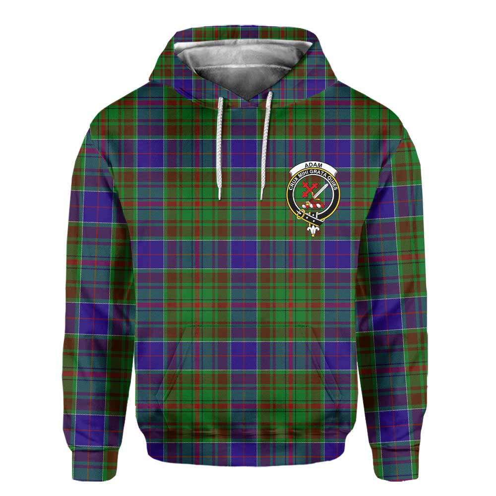 Clan Adam Tartan Women Hoodie Crest And Plaid Basic Style
