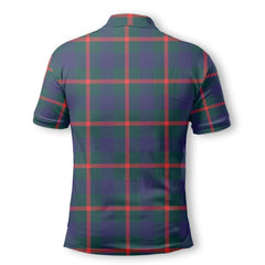 Clan Agnew Tartan Golf Men Polo Shirt Crest And Plaid Basic Style