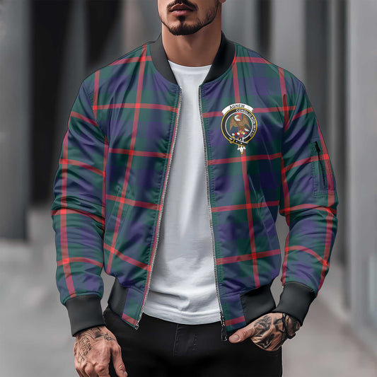 Clan Agnew Tartan Men Bomber Jacket Crest And Plaid Basic Style