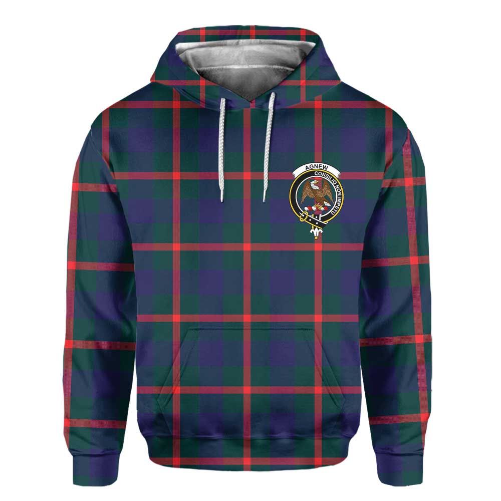 Clan Agnew Tartan Men Hoodie Crest And Plaid Basic Style