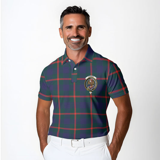 Clan Agnew Tartan Men Polo Shirt Crest And Plaid Basic Style