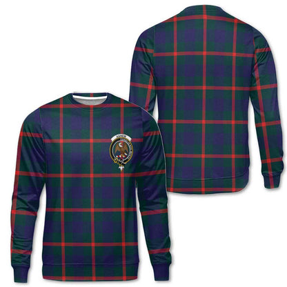 Clan Agnew Tartan Men Sweatshirt Crest And Plaid Basic Style