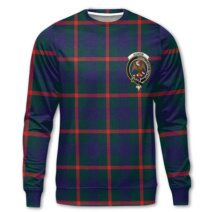 Clan Agnew Tartan Men Sweatshirt Crest And Plaid Basic Style