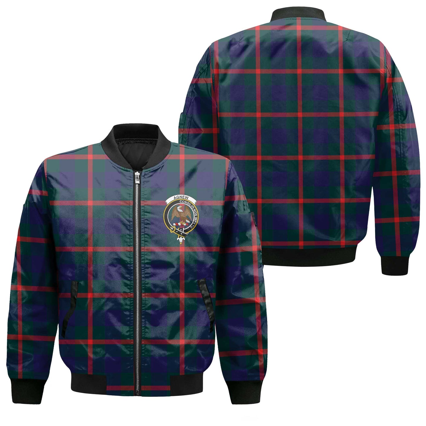 Clan Agnew Tartan Women Bomber Jacket Crest And Plaid Basic Style