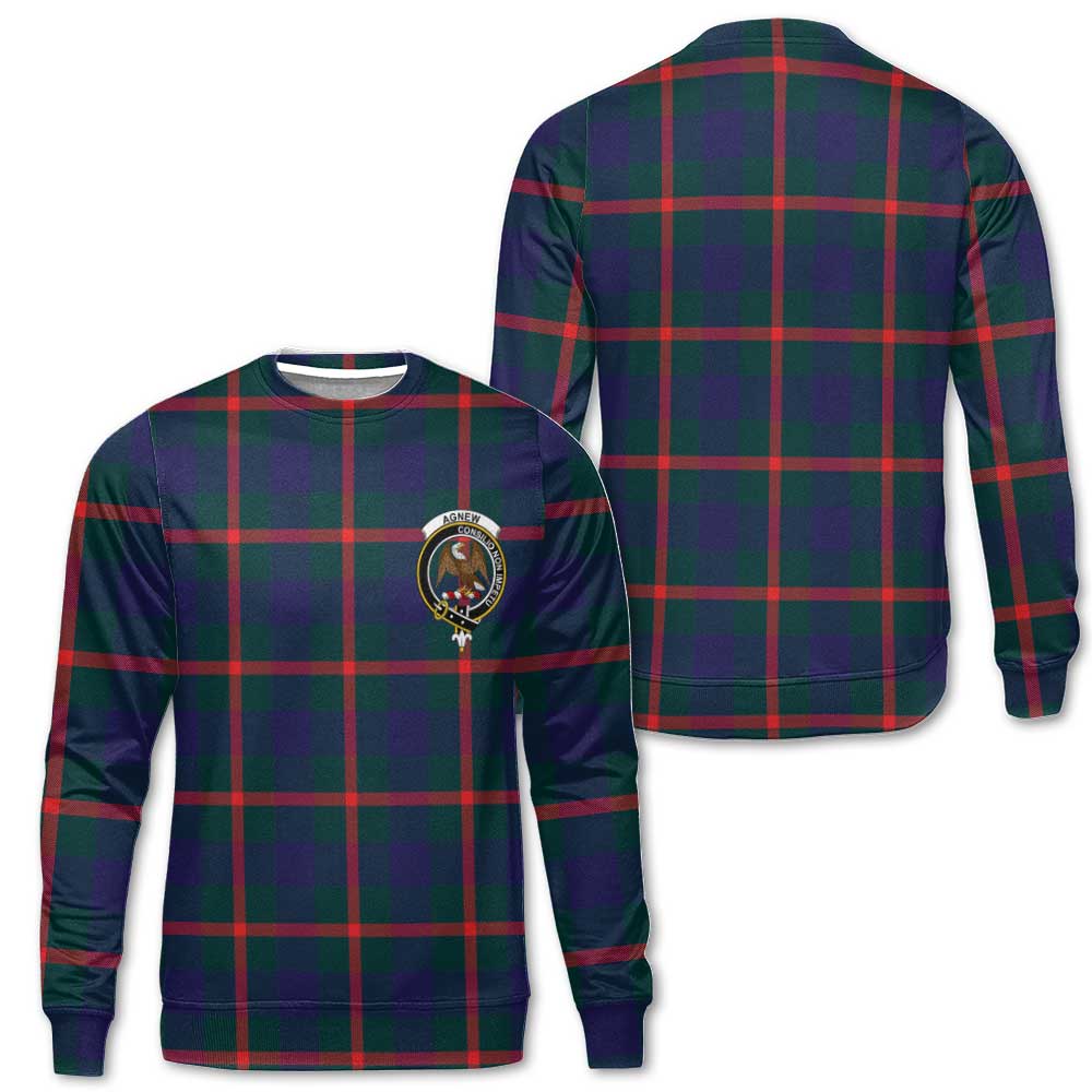 Clan Agnew Tartan Women Sweatshirt Crest And Plaid Basic Style