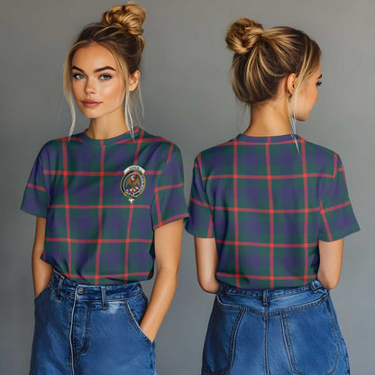 Clan Agnew Tartan Women T Shirt Crest And Plaid Basic Style