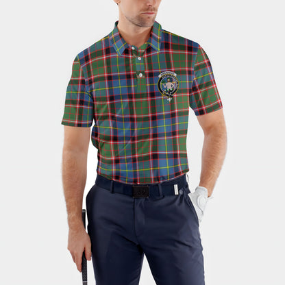 Clan Aikenhead Tartan Golf Men Polo Shirt Crest And Plaid Basic Style