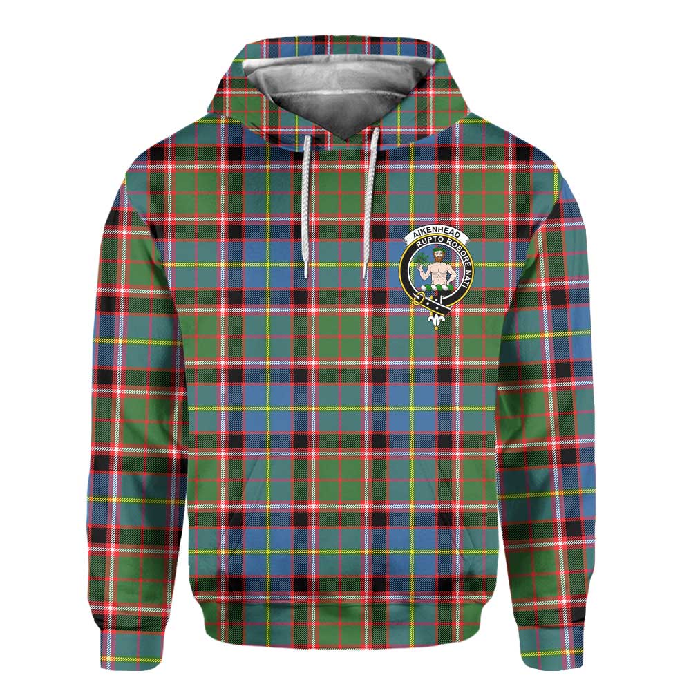 Clan Aikenhead Tartan Men Hoodie Crest And Plaid Basic Style