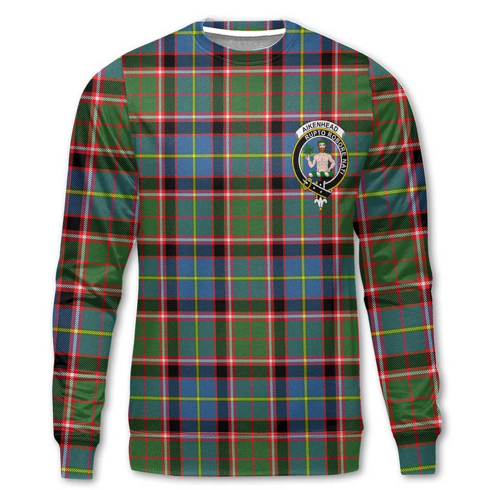 Clan Aikenhead Tartan Men Sweatshirt Crest And Plaid Basic Style