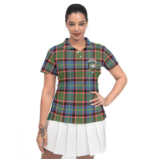 Clan Aikenhead Tartan Women Polo Shirt Crest And Plaid Basic Style