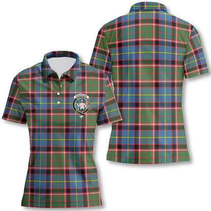 Clan Aikenhead Tartan Women Polo Shirt Crest And Plaid Basic Style