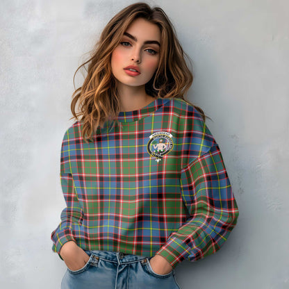 Clan Aikenhead Tartan Women Sweatshirt Crest And Plaid Basic Style