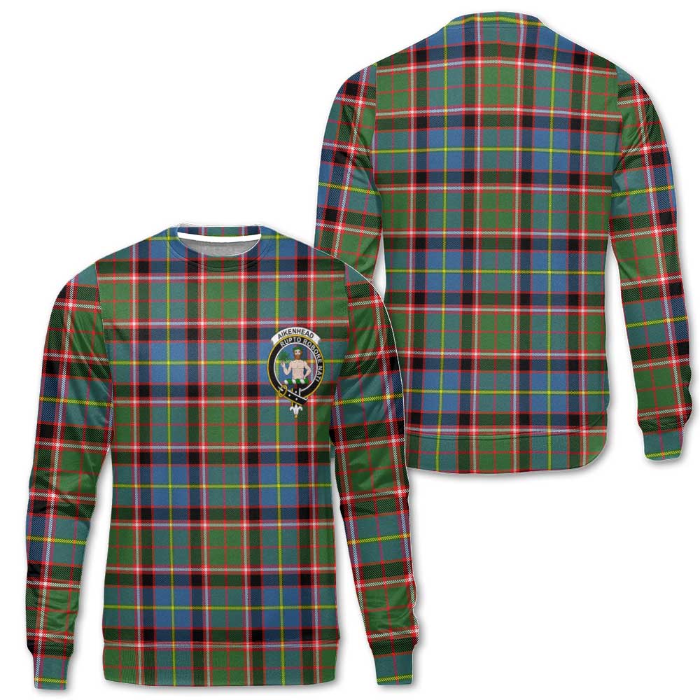 Clan Aikenhead Tartan Women Sweatshirt Crest And Plaid Basic Style