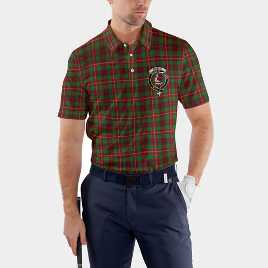 Clan Ainslie Tartan Golf Men Polo Shirt Crest And Plaid Basic Style