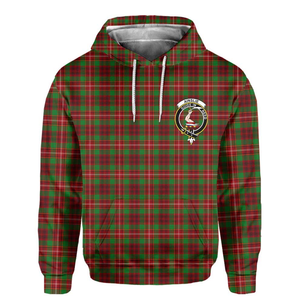 Clan Ainslie Tartan Women Hoodie Crest And Plaid Basic Style