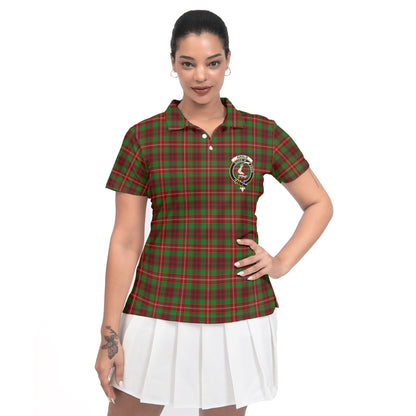 Clan Ainslie Tartan Women Polo Shirt Crest And Plaid Basic Style