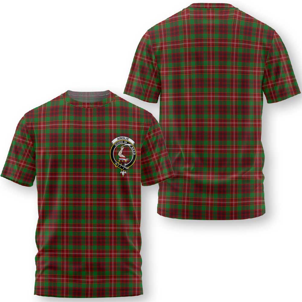 Clan Ainslie Tartan Women T Shirt Crest And Plaid Basic Style