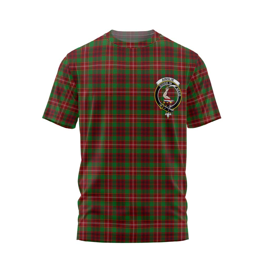 Clan Ainslie Tartan Women T Shirt Crest And Plaid Basic Style