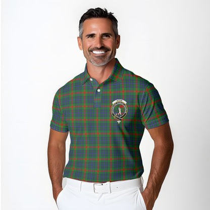 Clan Aiton Tartan Golf Men Polo Shirt Crest And Plaid Basic Style