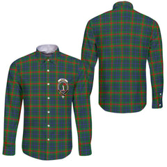 Clan Aiton Tartan Long Sleeve Button Shirt Crest And Plaid Basic Style