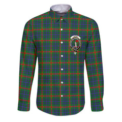 Clan Aiton Tartan Long Sleeve Button Shirt Crest And Plaid Basic Style