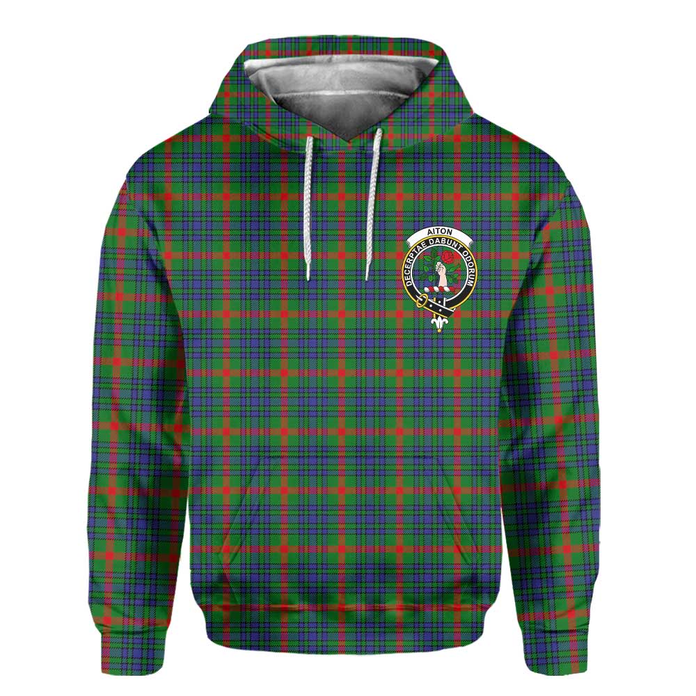 Clan Aiton Tartan Men Hoodie Crest And Plaid Basic Style