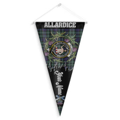 Clan Allardice Tartan Felt Pennant Crest And Plaid Basic Style